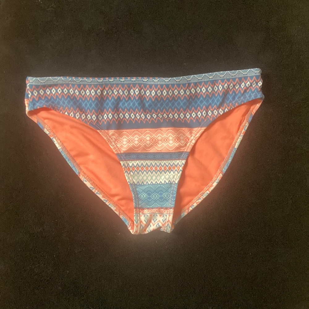 Lucky Brand size L 12/14 blue multicolored bikini bottoms